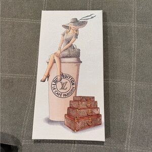 Louis Vuitton Fashion Canvas with Coffee Cup and Luggage